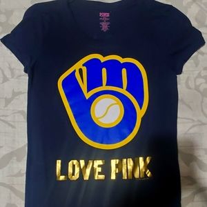 Great used condition Victoria secret MLB Brewers tee